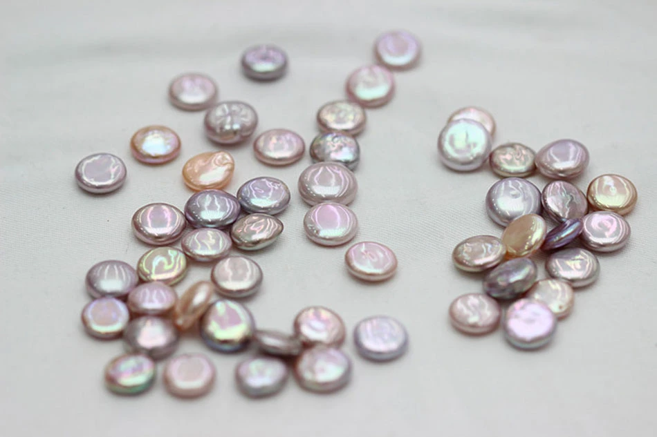 13-14mm AAA Quality Multicolor Natural Cultured Freshwater Coin Baroque Loose Pearls (XL110047)