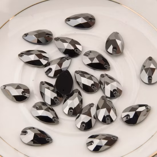 Кристалл Риволи Форма Точка Назад Необычные Камни Стеклянные Спутниковые Стразы для Изготовления Ювелирных Изделий